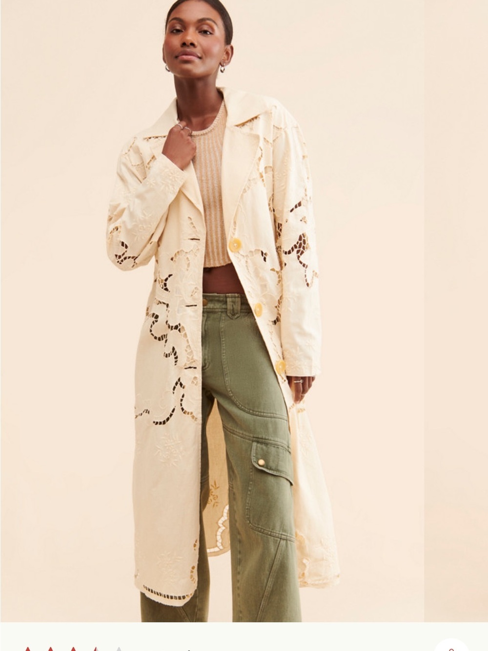 Free People Susanna Eyelet Duster, size medium